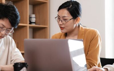 Man and woman working in professional office