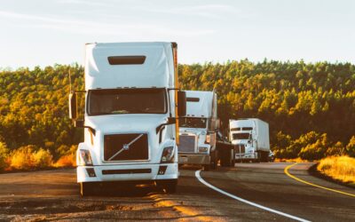 White semi truck on road
