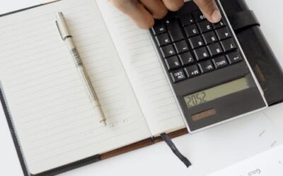 Person using calculator for business costs